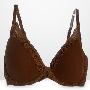 NATORI FEATHERS CONTOUR PLUNGE BRA 34DD  NEW